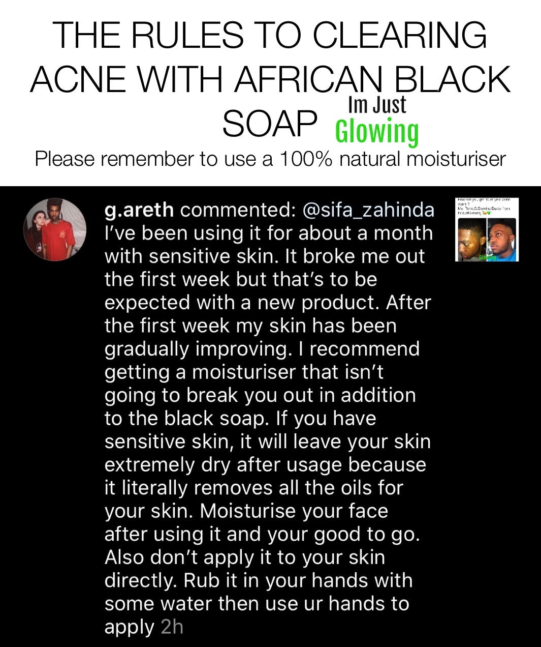 200g Organic African Black Soap Bar - Im Just Glowing